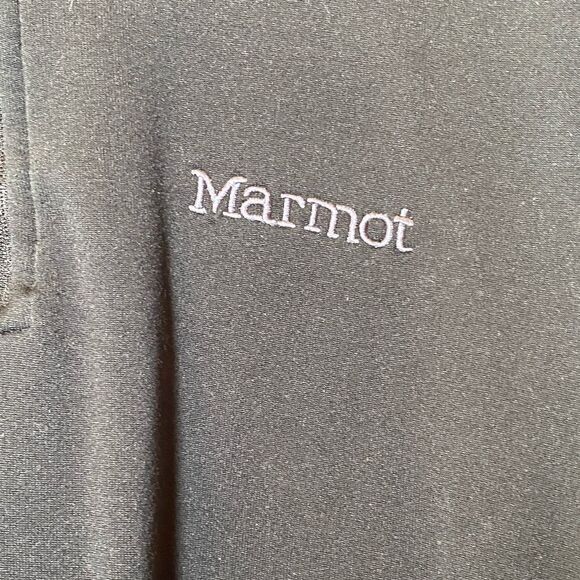 MARMOT Polartec Long Sleeve Quarter Zip Pullover Black Men’s Size Large - Picture 3 of 6